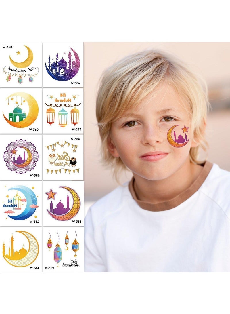 general Waterproof Eid Mubarak Henna Tattoo Stickers for Kids - Islamic Ramadan Party Favors, Muslim Festival Celebration Decor Supplies - Image 5
